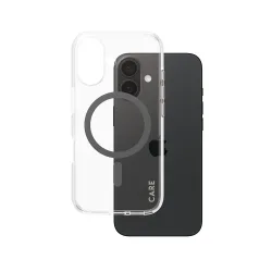 Custodia MagSafe per Apple iPhone 16, PanzerGlass, Care Urban Combat, Trasparente Nera