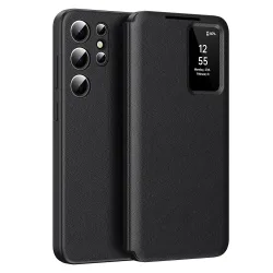 Custodia per Samsung Galaxy S22 Ultra 5G S908, Techsuit, SmartView, Nera