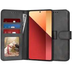Custodia per Xiaomi Redmi Note 13 Pro 4G / Poco M6 Pro 4G, Techsuit, Diary Book, Nera