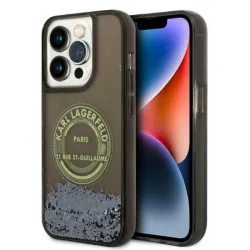 Custodia per Apple iPhone 14 Pro, Karl Lagerfeld, Liquid Glitter RSG, Nera