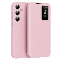 Custodia per Samsung Galaxy S24+ S926, Techsuit, SmartView, Rosa