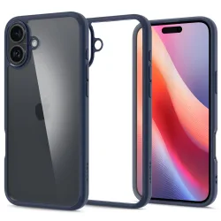Custodia per Apple iPhone 16, Spigen, Ultra Hybrid, Blu Navy ACS08202