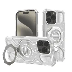 Custodia per Apple iPhone 15 Pro Max, Techsuit, Carbon Shield Pro, Bianca