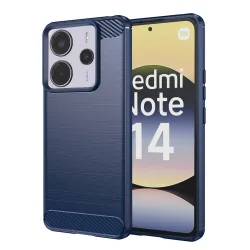 Custodia per Xiaomi Redmi Note 14 4G (Regionale), Techsuit, Carbonio, Blu