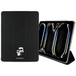 Custodia per Apple iPad Pro 13 (2024), Karl Lagerfeld, Saffiano Karl & Choupette, Nera.