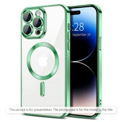 Custodia MagSafe per Apple iPhone 17, Techsuit, Luxury Crystal, Verde Chiaro
