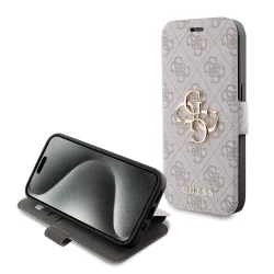 Custodia per Apple iPhone 15 Pro, Guess, 4G Book, Rosa