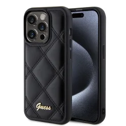 Custodia per Apple iPhone 15 Pro Max, Guess, Quilted Metal Logo, Nera