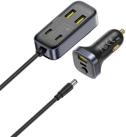 Caricabatterie Auto Baseus BackseatPal L1, 110W, 3A, 3 x USB-A - 3 x USB-C, Nero C00081100121-00
