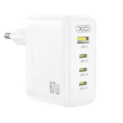 Caricatore da rete XO Design CE39, 67W, 3A, 1 x USB-A - 3 x USB-C, Bianco