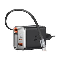 Caricabatterie Rete con Cavo USB-C McDodo CH-4281 FreeGo Display, 40W, 3A, 1 x USB-A - 1 x USB-C, Nero