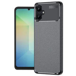 Custodia per Samsung Galaxy A06 A065, Techsuit, CarbonFiber, Nera