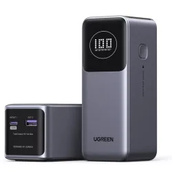 Batteria Esterna UGREEN PB724, 12000mAh, 100W, QC + PD, 1 x USB-A - 1 x USB-C, Grigio