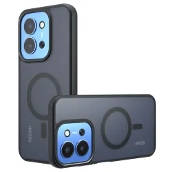 Custodia MagSafe per Xiaomi Redmi 15C 5G / 15C 4G, Techsuit, PureFrost, Nera Satinata