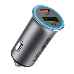 Caricabatterie Auto Acefast B16, 95W, 3.25A, 1 x USB-A - 1 x USB-C, Grigio