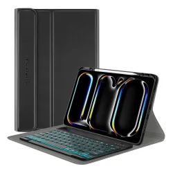 Custodia con Tastiera per Apple iPad Pro 11 (2024), Techsuit, CozyTab, Nera