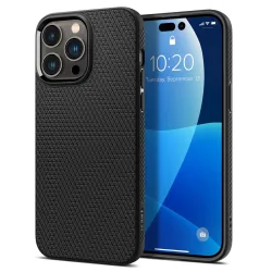 Custodia per Apple iPhone 14 Pro, Spigen, Liquid Air, Nero Opaco ACS04957