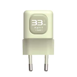 Caricabatterie Rete HAVIT UC230, 33W, 3A, 1 x USB-A - 1 x USB-C, Verde