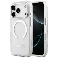 Custodia MagSafe per Apple iPhone 17 Pro, Guess, Metal Outline, Argento