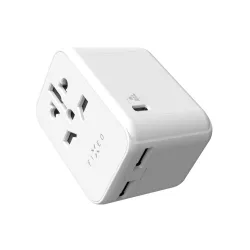 Caricabatterie Retea Fixed Travel, 30W, 3A, 2 x USB-A - 1 x USB-C, Bianco