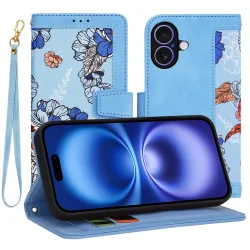 Custodia per Apple iPhone 16, Techsuit, FlipCraft, Blu