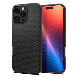 Custodia per Apple iPhone 16 Pro, Spigen, Liquid Air, Nero Opaco ACS08117