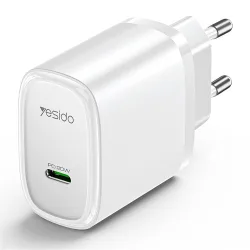 Caricabatterie Rete Yesido YC57, 20W, 3A, 1 x USB-C, Bianco