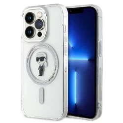 Custodia MagSafe per Apple iPhone 15 Pro, Karl Lagerfeld, IML Ikonik Karl, Trasparente