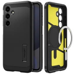 Custodia MagSafe per Samsung Galaxy S24 FE S721, Spigen, Tough Armor, Nera ACS08625