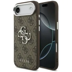 Custodia per Apple iPhone 17 Air, Guess, Big 4G Logo Classic, Marrone Argentato