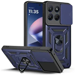 Custodia per Motorola Moto G47 / G37, Techsuit, CamShield, Blu