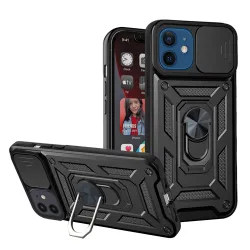 Custodia per Apple iPhone 12 / 12 Pro, Techsuit, CamShield, Nera