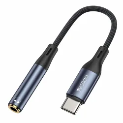 Adattatore Audio USB-C - 3.5mm Yesido YAU38, Nero