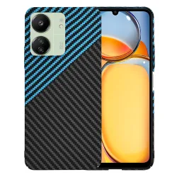 Custodia per Xiaomi Redmi 13C 5G / 13C / Poco C65, Techsuit, Carbonite FiberShell, Nero Blu