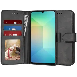 Custodia per Samsung Galaxy A06 A065, Techsuit, Diary Book, Nera