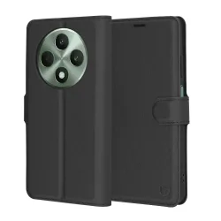 Custodia per Oppo Reno12 FS 5G / Reno12 FS 4G / Reno12 F 4G / Reno12 F, Techsuit, Leather Folio, Nera