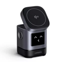 Caricabatterie Rete Wireless UGREEN W709 Uno 2in1, 15W, 1.67A, Nero