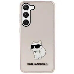 Custodia per Samsung Galaxy S23+ S916, Karl Lagerfeld, Ikonik Choupette, Rosa