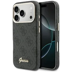 Custodia MagSafe per Apple iPhone 17 Pro Max, Guess, 4G Script Logo, Nera