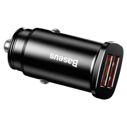 Caricatore Auto Baseus BS-C15Q, 30W, 5A, 2 x USB-A, Nero CCALL-DS01