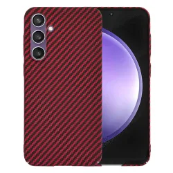Custodia per Samsung Galaxy S23 FE S711, Techsuit, Carbonite FiberShell, Rossa