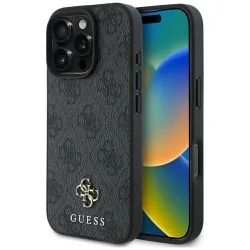 Custodia MagSafe per Apple iPhone 16 Pro Max, Guess, 4G Small and Classic Logo, Nera