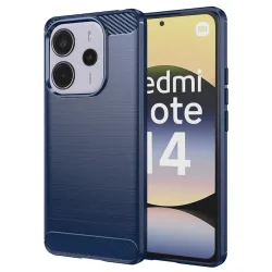 Custodia per Xiaomi Redmi Note 14 4G (Standard), Techsuit, Carbonio, Blu