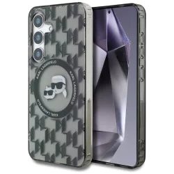 Custodia MagSafe per Samsung Galaxy S25 S931, Karl Lagerfeld, IML Monogram Karl & Choupette's Heads, Nera