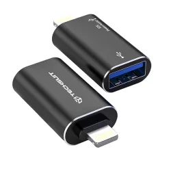 Adattatore OTG Lightning - USB-A Techsuit A18 AluVoltX, Nero