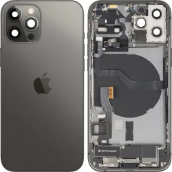 Copertura Batteria Apple iPhone 12 Pro, Con Scocca Centrale, Parti Complete, Grigio (Graphite), Swap Premium