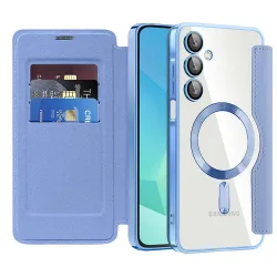 Custodia MagSafe per Samsung Galaxy A16 5G A166 / A16 4G A165, Techsuit, SmartMag Book, Blu