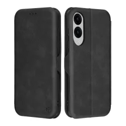 Custodia per Samsung Galaxy S25 Edge S937, Techsuit, Safe Wallet Plus, Nera