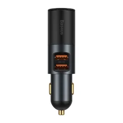 Caricabatterie Auto Baseus Share Together, 120W, 3A, 2 x USB-A - 1 x Estensione Accendisigari, Nero CCBT-D0G