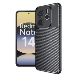Custodia per Xiaomi Redmi Note 14 4G (Regionale), Techsuit, CarbonFiber, Nera